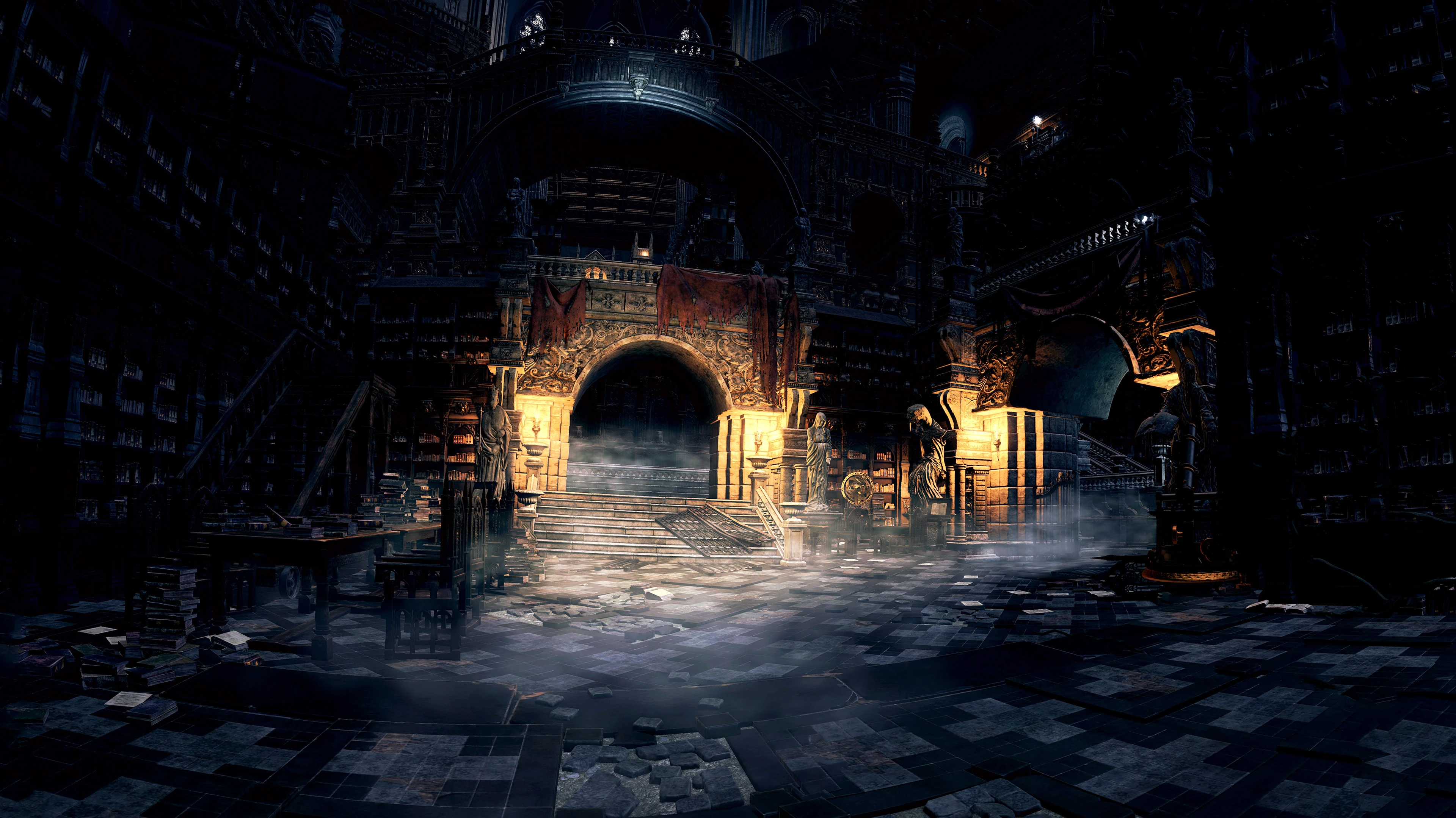 El Gran Archivo, donde los eruditos traidores desarrollaron sus conocimientos y magia.