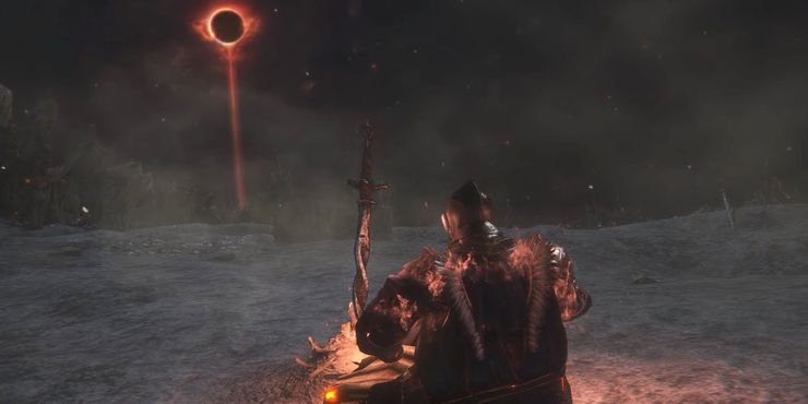 Uno de los 3 posibles finales de Dark Souls III, el Enlace de la Llama.